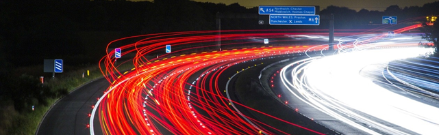 Traffic on the UK Motorways with lights